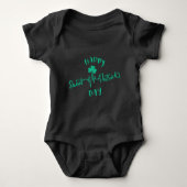 Happy St Patricks Day Heartbeat puls Shamrock Romper (Voorkant)