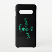 Happy St Patricks Day Heartbeat puls Shamrock Samsung Galaxy Hoesje (Achterkant)