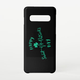 Happy St Patricks Day Heartbeat puls Shamrock Samsung Galaxy S10 Hoesje