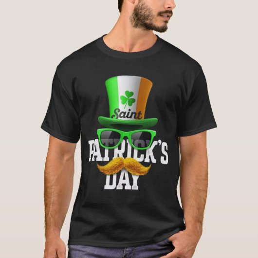 Happy St Patrick's Day Holiday Fun Party Mustache T-shirt (Voorkant)