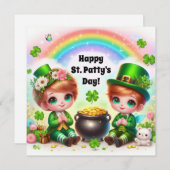 Happy St Patrick's Day Holiday Kaart (Voorkant / Achterkant)