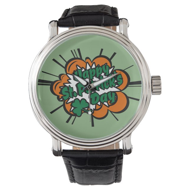 Happy St. Patrick's Day Horloge (Voorkant)