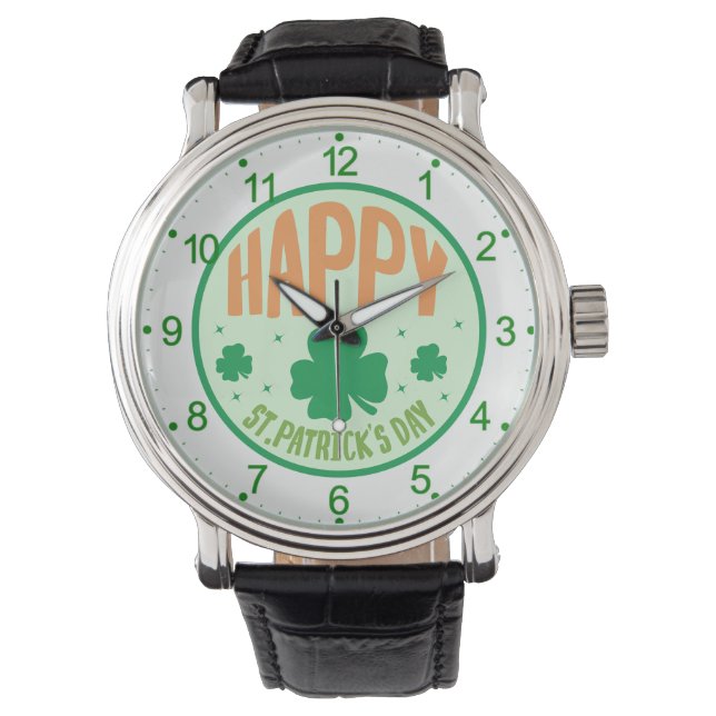 Happy St Patrick's Day Horloge (Voorkant)