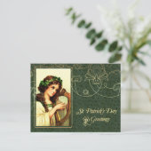 Happy St. Patrick's Day  Iers meisje Briefkaart (Staand voorkant)