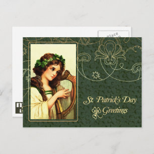 Happy St. Patrick's Day  Iers meisje Briefkaart