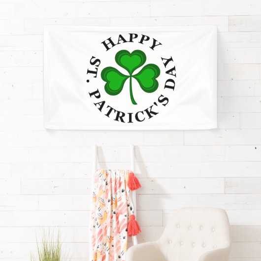 HAPPY ST. PATRICK'S DAY Ierse klaver Shamrock Spandoek (Insitu)