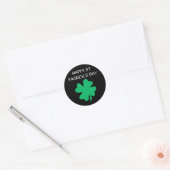 Happy St Patrick's Day Ierse Shamrock Leaf 2024 Ronde Sticker (Envelop)