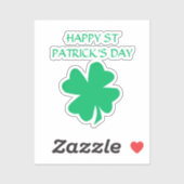 Happy St Patrick's Day Ierse Shamrock Leaf 2024 Sticker (Vel)