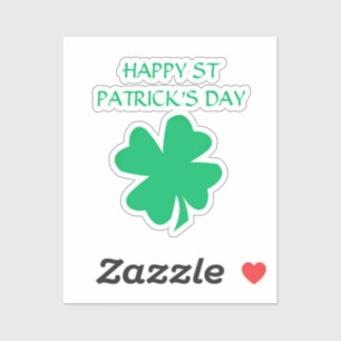Happy St Patrick's Day Ierse Shamrock Leaf 2024 Sticker