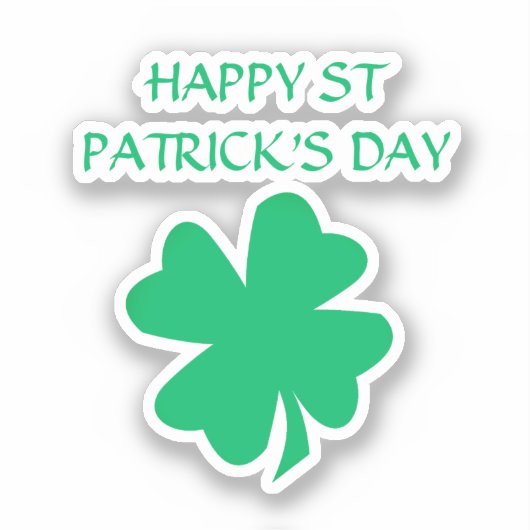 Happy St Patrick's Day Ierse Shamrock Leaf 2024 Sticker (Voorkant)