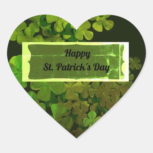 Happy St.Patrick's Day, ierse shamrocks Hart Sticker (Voorkant)