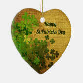 Happy St.Patrick's Day, ierse shamrocks Keramisch Ornament (Rechts)