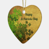 Happy St.Patrick's Day, ierse shamrocks Keramisch Ornament (Links)