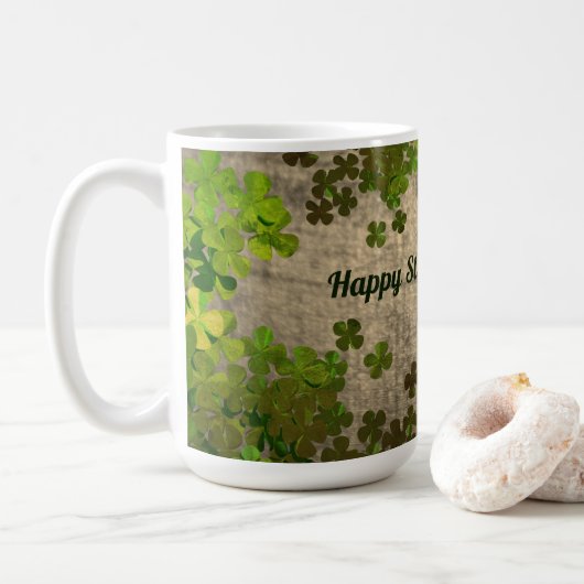 Happy St.Patrick's Day, ierse shamrocks Koffiemok (Met donut)