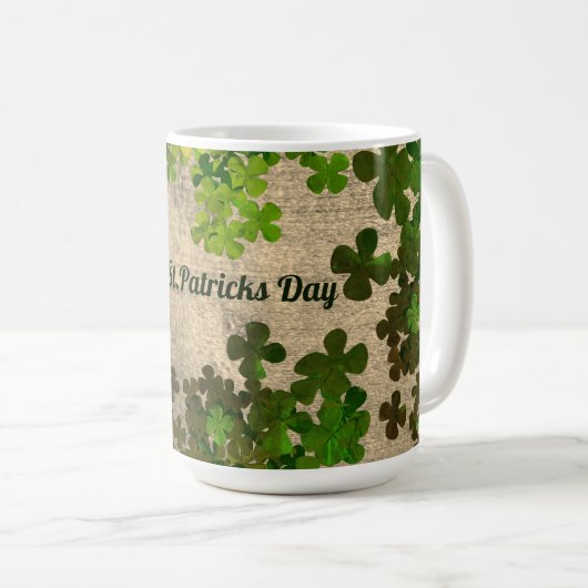 Happy St.Patrick's Day, ierse shamrocks Koffiemok (Voorkant rechts)