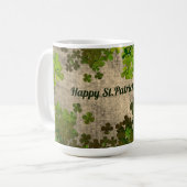 Happy St.Patrick's Day, ierse shamrocks Koffiemok (Voorkant links)