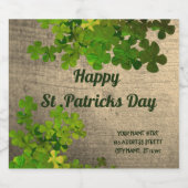 Happy St.Patrick's Day, ierse shamrocks Sparkling Wijnetiket (Enkel label)
