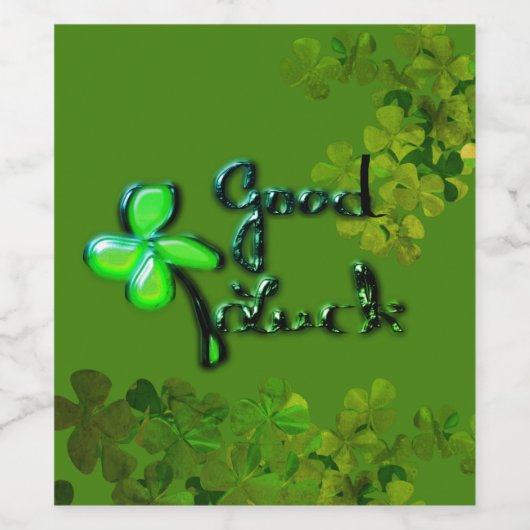 Happy St.Patrick's Day, ierse shamrocks Wijn Etiket (Enkel label)