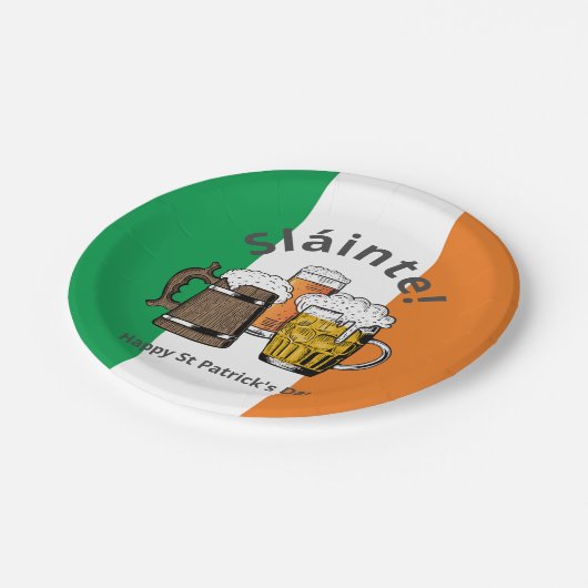 Happy St Patricks Day Ierse vlag Papieren Bordje (Gekanteld)
