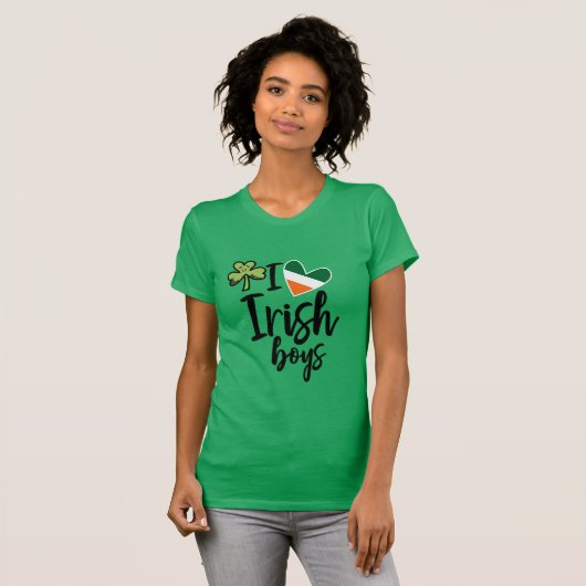 Happy St. Patrick's Day Ik hou van de Ierse jongen T-shirt (Voorkant volledig)