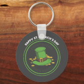 Happy St Patricks Day Ireland Shamrock Sleutelhanger (Voorkant)
