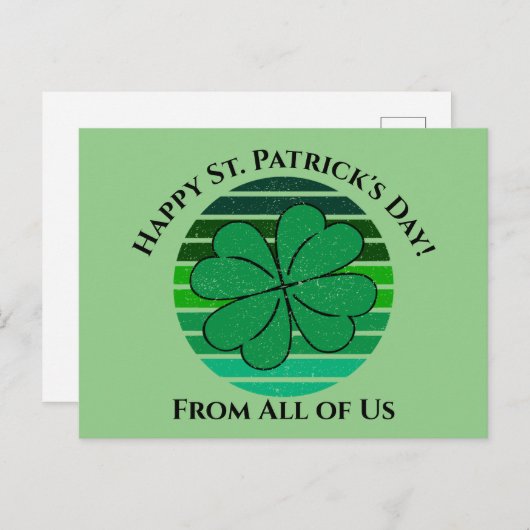 Happy St. Patrick's Day Irish 4 Leaf Clover Briefkaart (Voorkant / Achterkant)