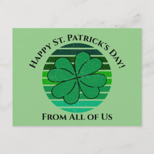Happy St. Patrick's Day Irish 4 Leaf Clover Briefkaart