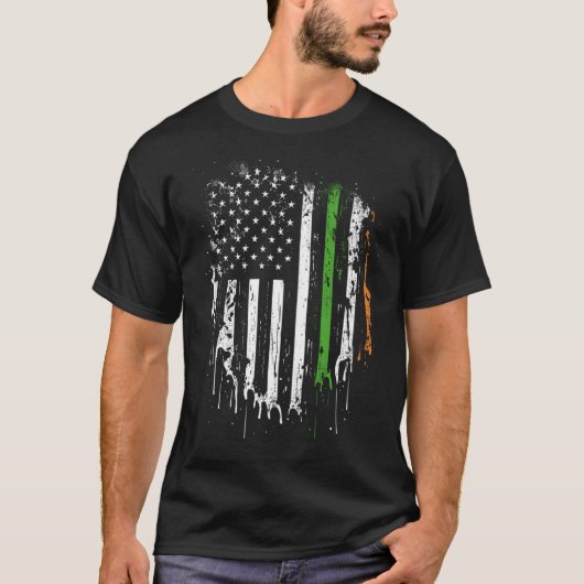 Happy St Patricks Day Irish American Flag Lucky Sh T-shirt (Voorkant)