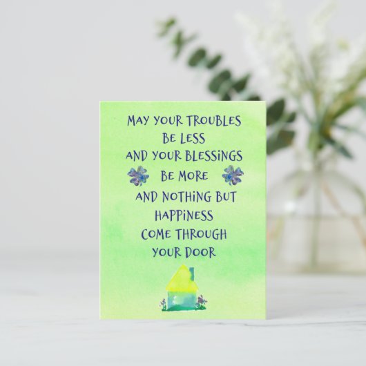 Happy St. Patrick's Day Irish Blessing for Home Briefkaart (Staand voorkant)