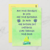 Happy St. Patrick's Day Irish Blessing for Home Briefkaart (Voorkant / Achterkant)