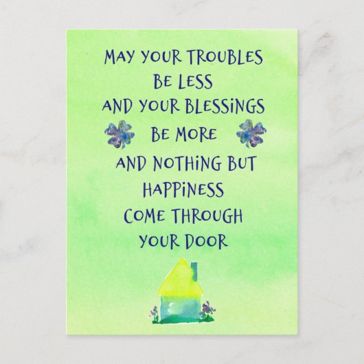 Happy St. Patrick's Day Irish Blessing for Home Briefkaart (Voorkant)