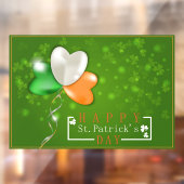 Happy St. Patrick's Day Irish Flag Balloon Clover Raamsticker (Vel 2)