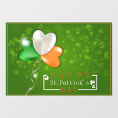 Happy St. Patrick's Day Irish Flag Balloon Clover Raamsticker (Vel)