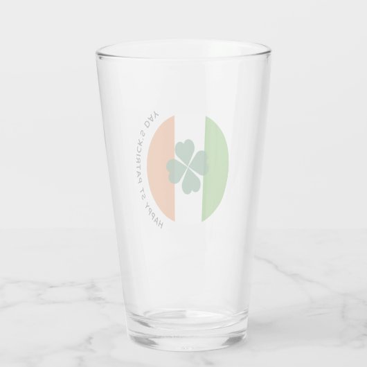 Happy St Patricks Day Irish Flag Clover Frosted Gl Glas (Achterkant)