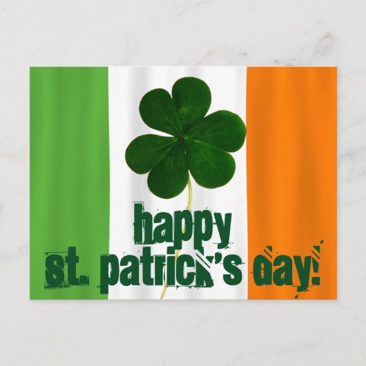 Happy St. Patrick's Day, Irish Flag Color Ireland Briefkaart (Voorkant)