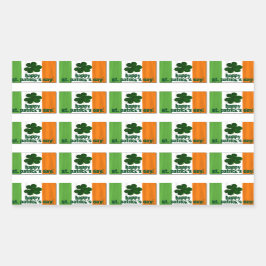 Happy St. Patrick's Day, Irish Flag Color Ireland Rechthoekige Sticker