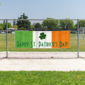 Happy St. Patrick's Day Irish Flag Shamrock Banner (Insitu)