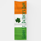 Happy St. Patrick's Day Irish Flag Shamrock Banner (Verticaal)