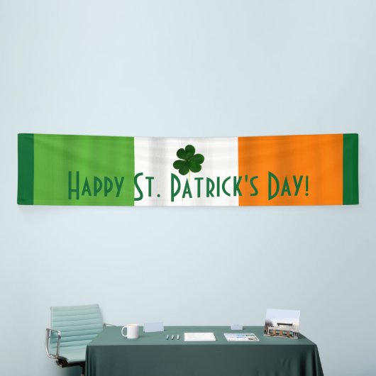 Happy St. Patrick's Day Irish Flag Shamrock Banner (Beurs)