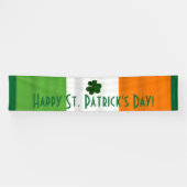 Happy St. Patrick's Day Irish Flag Shamrock Banner (Horizontaal)