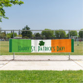 Happy St. Patrick's Day Irish Flag Shamrock Banner (Insitu)