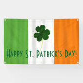Happy St. Patrick's Day Irish Flag Shamrock Banner (Horizontaal)