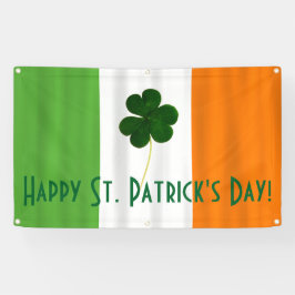 Happy St. Patrick's Day Irish Flag Shamrock Banner