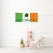 Happy St. Patrick's Day Irish Flag Shamrock Banner (Insitu)