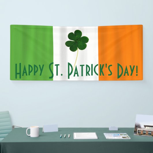Happy St. Patrick's Day Irish Flag Shamrock Banner (Beurs)