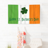 Happy St. Patrick's Day Irish Flag Shamrock Banner (Insitu)