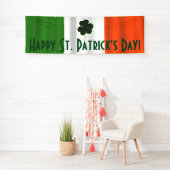 Happy St. Patrick's Day Irish Flag Shamrock Banner (Insitu)