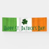 Happy St. Patrick's Day Irish Flag Shamrock Banner (Horizontaal)