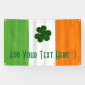 Happy St. Patrick's Day Irish Flag Shamrock Banner (Horizontaal)