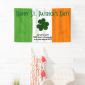 Happy St. Patrick's Day Irish Flag Shamrock Banner (Insitu)